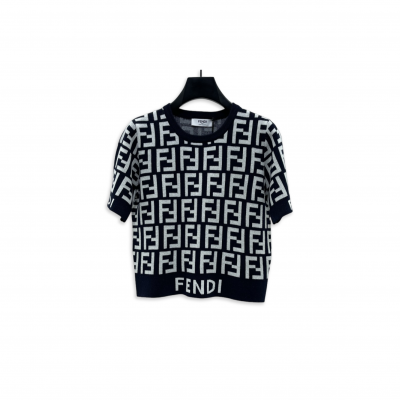 FENDI CREW NECK PULLOVER KNIT SHORT SLEEVE